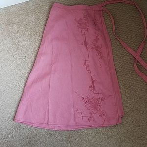 J crew linen wrap skirt